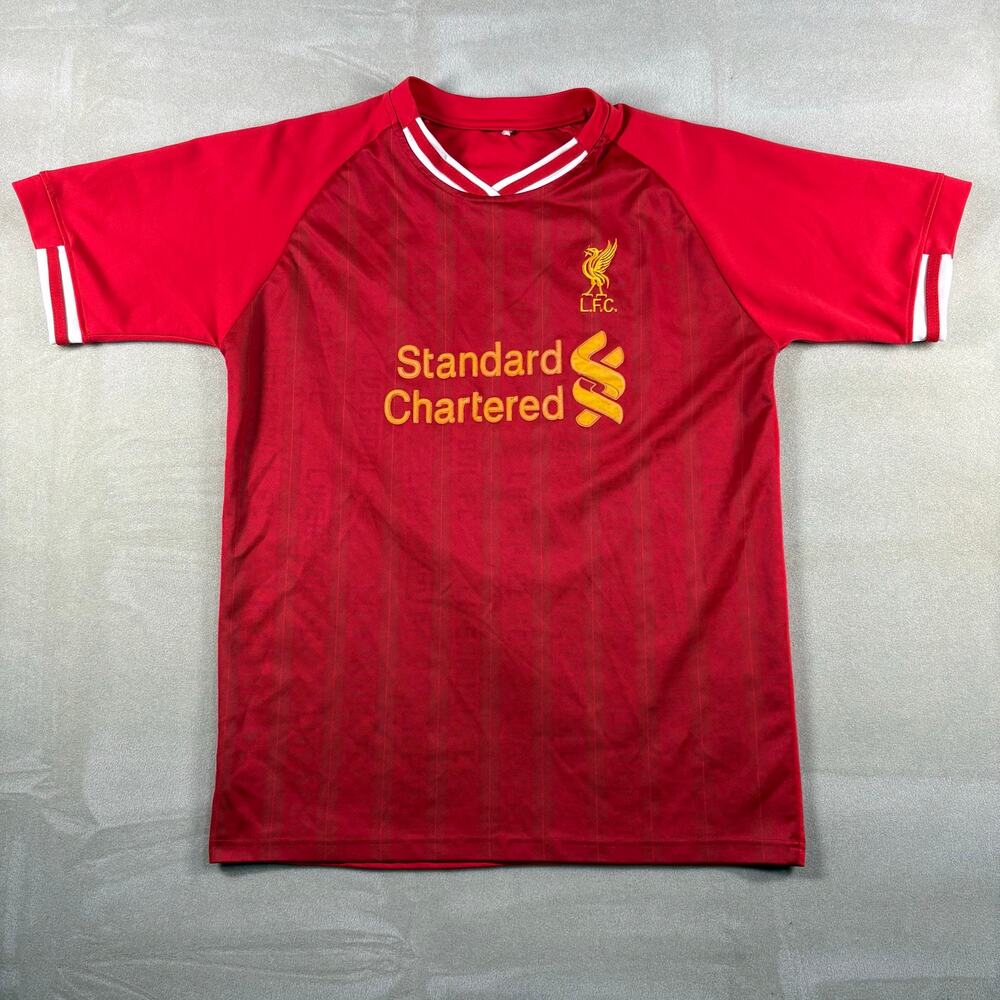 Liverpool FC Steven Gerrard #8 Soccer Jersey Red Standard Chartered Mens L